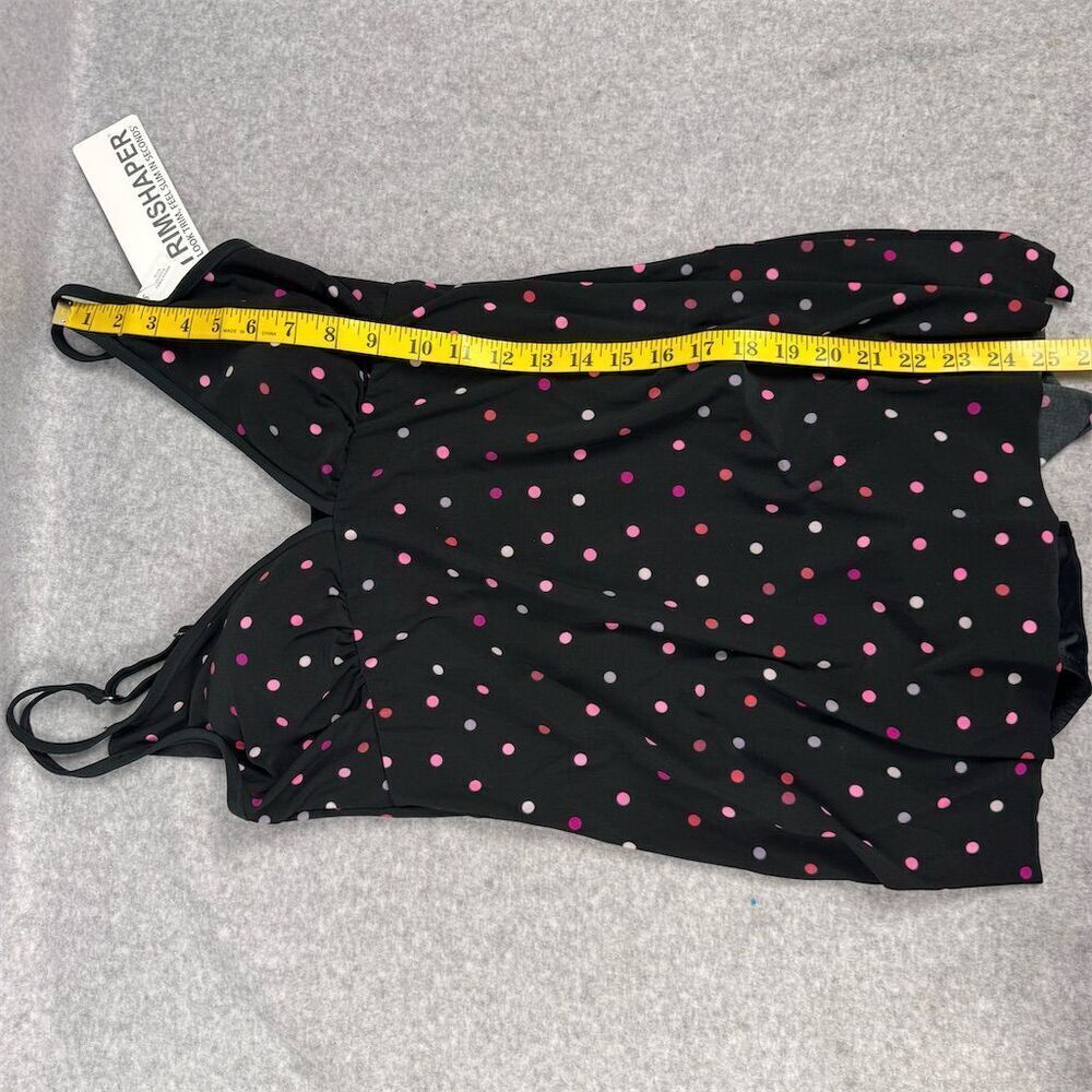 Trimshaper Women's Polka Dot Swimdress Black Size 8 Adjustable Straps - Picture 15 of 16
